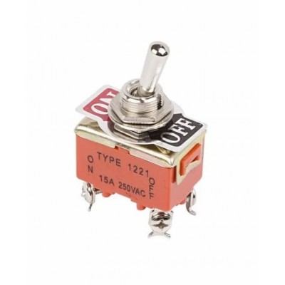 Тумблер металлический (4с) ON-OFF двухполюсный