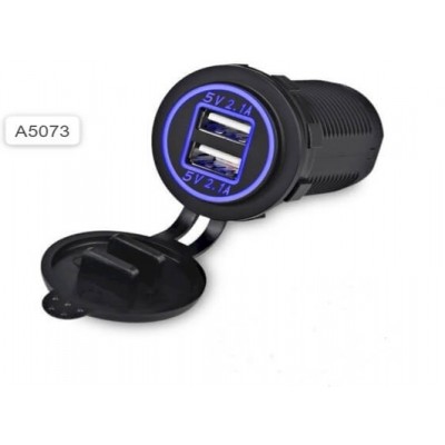 Разъем Usb в авто (врезные) 12V-24V 2USB CH13 (Круглый) 4.2A