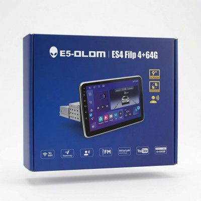 Автомагнитола Android E5-OLOM ES4 (1DIN) 9 дюймов 4+64 4CPU, с активным охлаждением