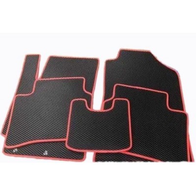 Коврики Hyundai Solaris II/ Kia Rio IV 2017->НБ,красный/красный кант EVA 											