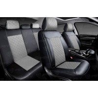 Чехлы PSV Elegant Next (Черный-Серый), ромб + экокожа