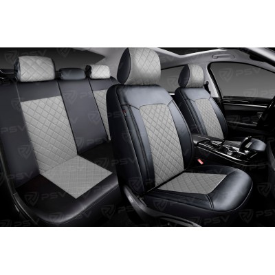 Чехлы PSV Elegant Next (Черный-Серый), ромб + экокожа