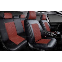 Чехлы PSV Elegant Next (Черный-Коричневый), ромб + экокожа