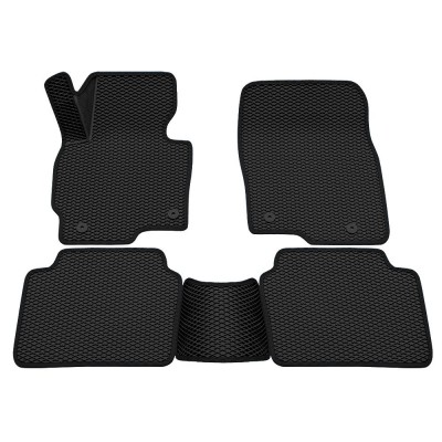 Коврики Mazda CX-5 II 2017-> 3D черный/синий кант eva 