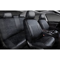 Чехлы PSV King Next (Черный/отстрочка синяя), терморомб + экокожа