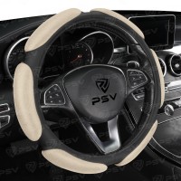Оплетка на руль PSV RACE SUPER (Черно-Бежевый) M, экокожа + алькантара