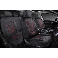 Накидки 5D PSV Mezon Len (Черный/Отстрочка Красная), комплект на вес